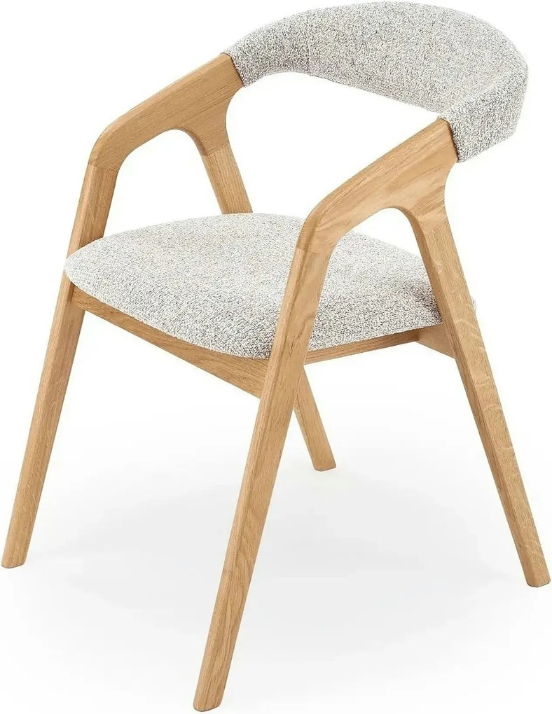 Scaun BUENO, gri deschis/stejar, stofa/lemn, 52x62x72 cm