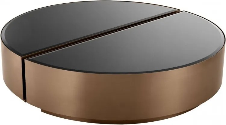 Set 2 masute de cafea design elegant LUX Astra, cupru-negru 113932 HZ