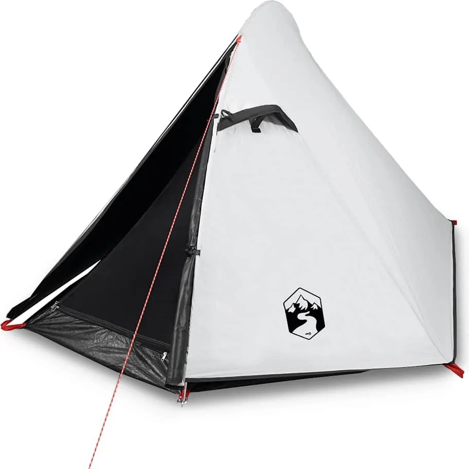 vidaXL Cort camping cupolă 2 persoane alb, țesătură opacă, impermeabil