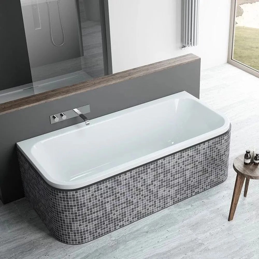 Cada dreptunghiulara Radaway Arania acril 180x85 cm alb lucios