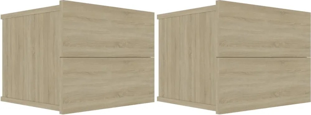 vidaXL Noptiere, 2 buc., stejar sonoma, 40x30x30 cm, lemn prelucrat