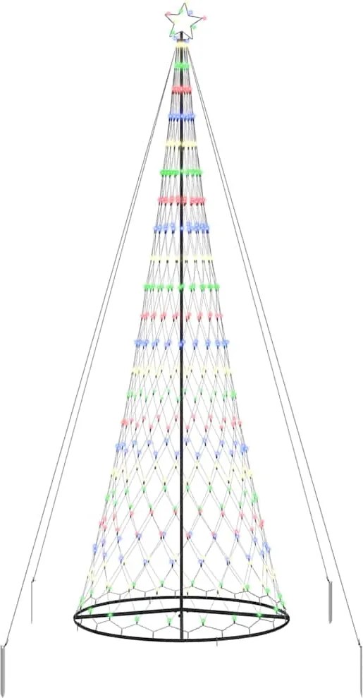 vidaXL Brad de Crăciun LED cu 455 LED Multicolour 184.5 cm Metal