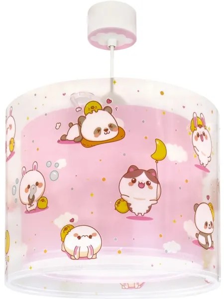 Dalber 41762S - Lustră pentru copii KAWAII FRIENDS 1xE27/15W/230V, roz
