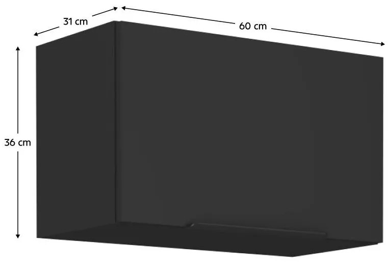 Dulap de bucătărie superior Sobera 60 GU 36 1F (negru). 1096996