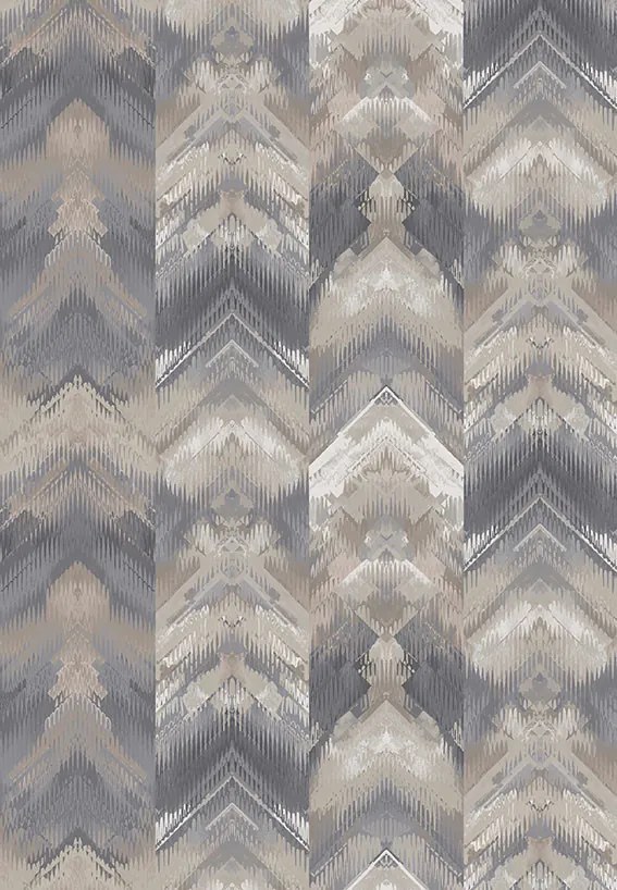 Tapet Reflections, Pewter Silver Luxury Geometric, 1838 Wallcoverings, 6.5mp / rola