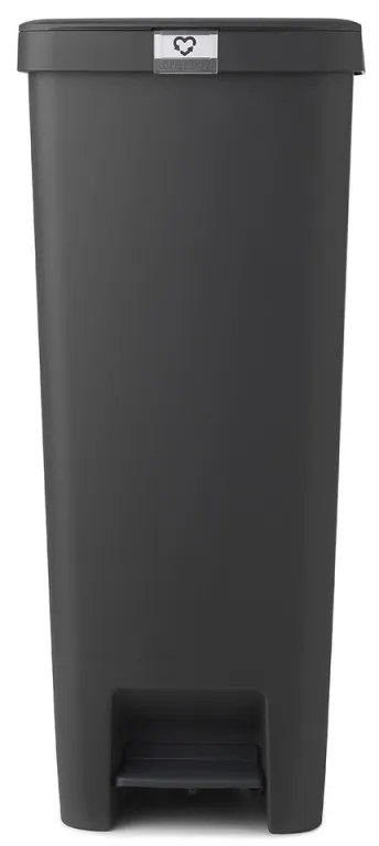 Cos cu pedala Brabantia StepUp 1005557, 40 L, Materiale ecologice, Deschidere mare, Gri închis