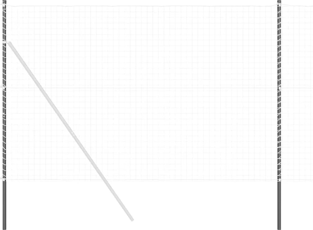 vidaXL Stâlp de gard. 12 pcs Gri Oțel vopsit în pulbere