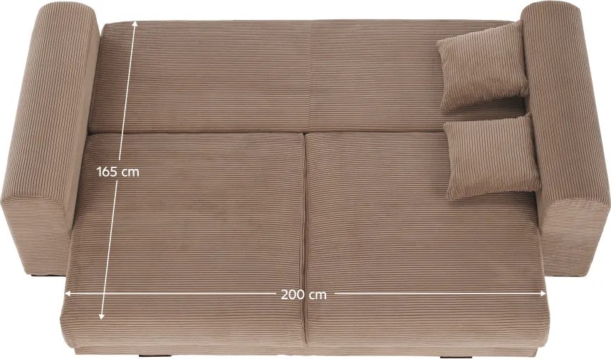 Canapea foarte spaţioasă, maro deschis, bej, crem, GILEN BIG SOFA