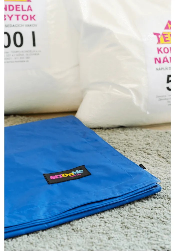 Fotoliu tip sac, material textil albastru, GETAF