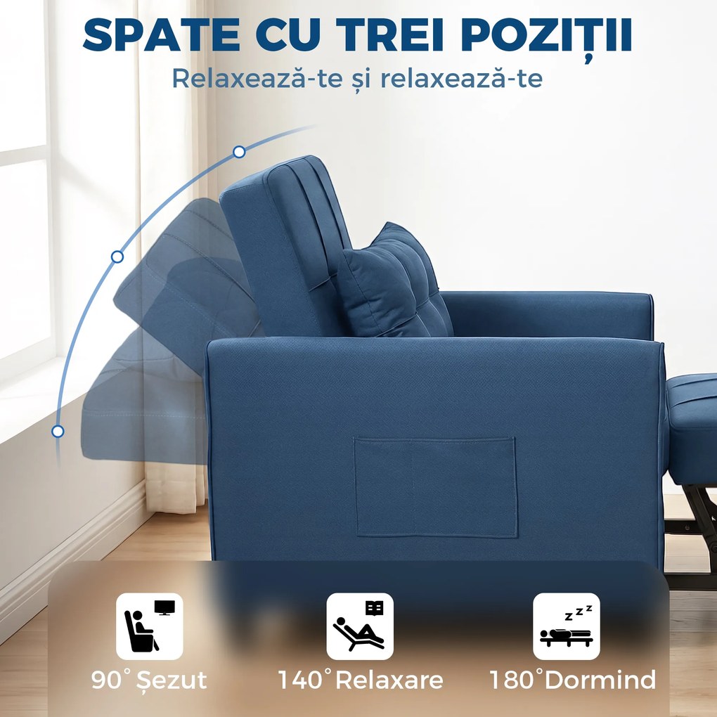 HOMCOM Fotoliu transformabil și reclinabil | Aosom Romania
