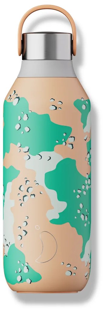 Sticlă termos Chilly's Bottles - Desert Camo orange 500ml, ediția Studio/Series 2