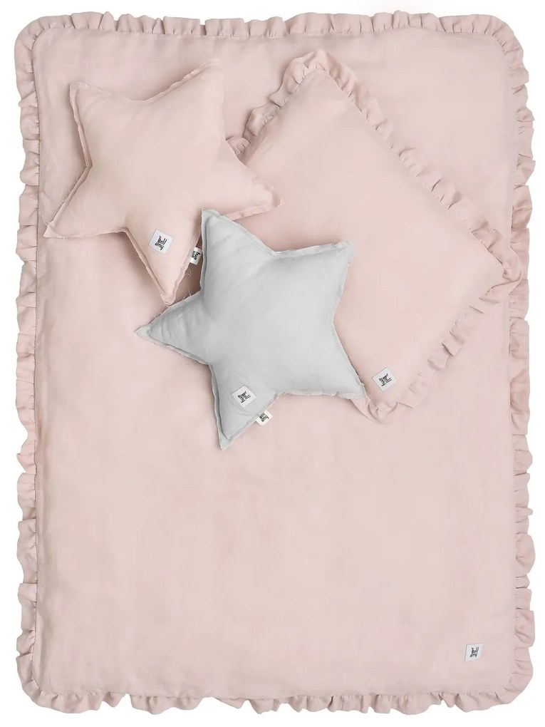 Set lenjerie, patura Si perna pentru patut DUSTY PINK, marimea S