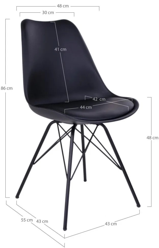 Oslo scaun de luat masa ecobleather negru