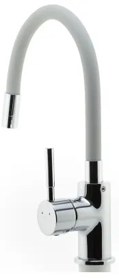 Baterie de chiuvetă cu pipă flexibilă FERRO crom lucios/gri