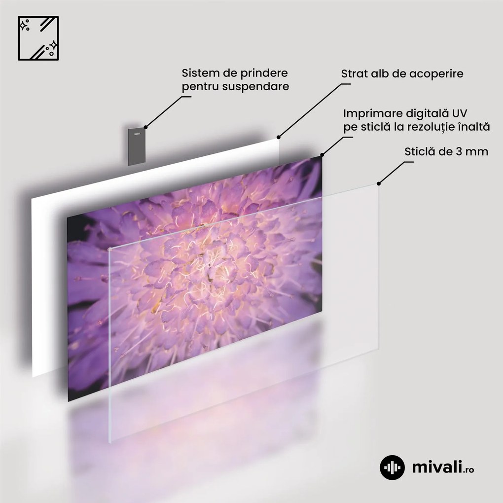 Tablou pe sticlă - Disc luminos (70x50 cm)