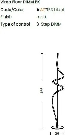 Lampadar LED design modern VIRGO 3-STEP DIMM