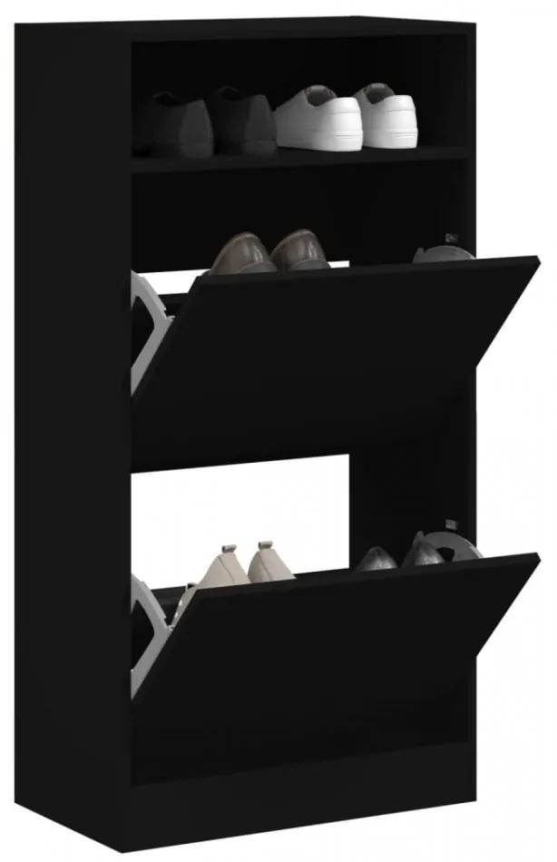 Pantofar, negru, 60x34x116 cm, lemn compozit