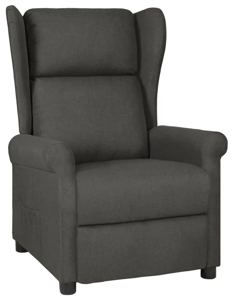 329640 vidaXL Fotoliu rabatabil, gri închis, material textil