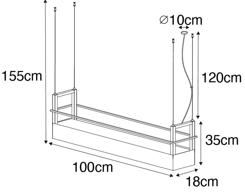 Lampă suspendată inteligentă neagră cu raft incluzând 4 GU10 Wifi - Cage Rack
