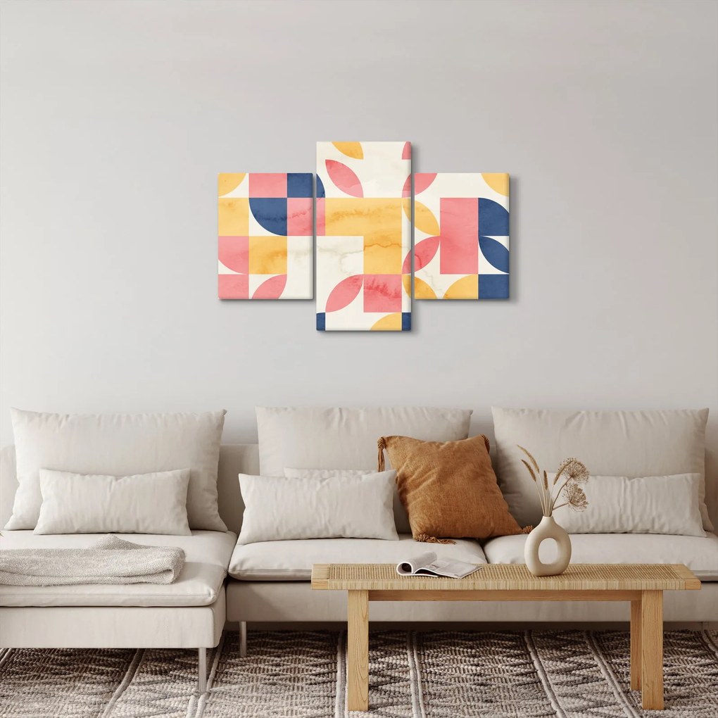Tablou - Abstracție cu modele retro (90x60 cm)