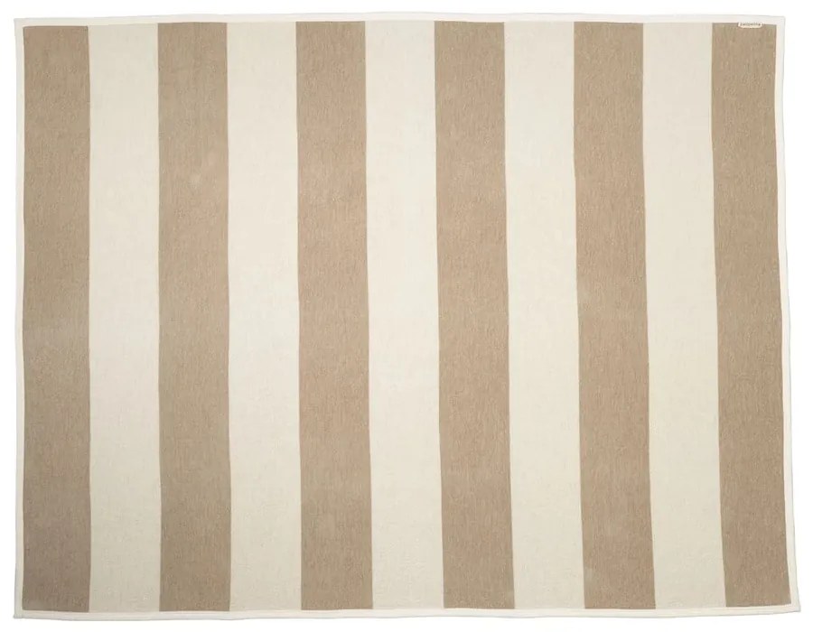 Pătură bej/crem din amestesc de lână 140x180 cm Bob Mud Vanilla – Pappelina