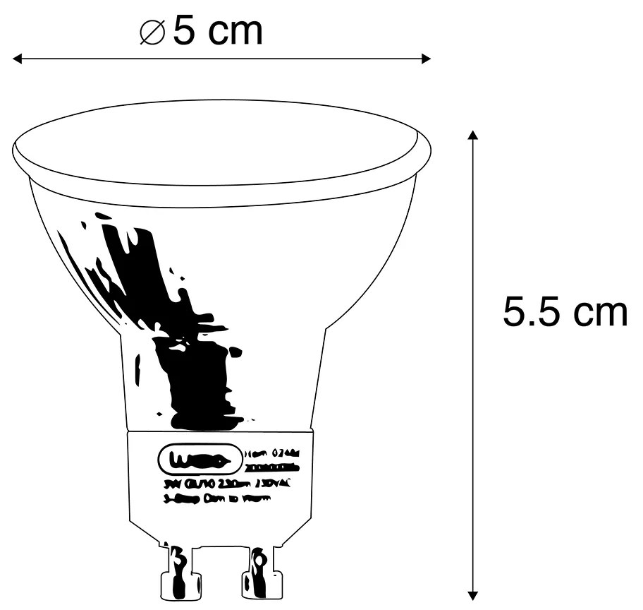 Set de 5 becuri LED GU10 Filament Flacără 1W 80lm 2200K