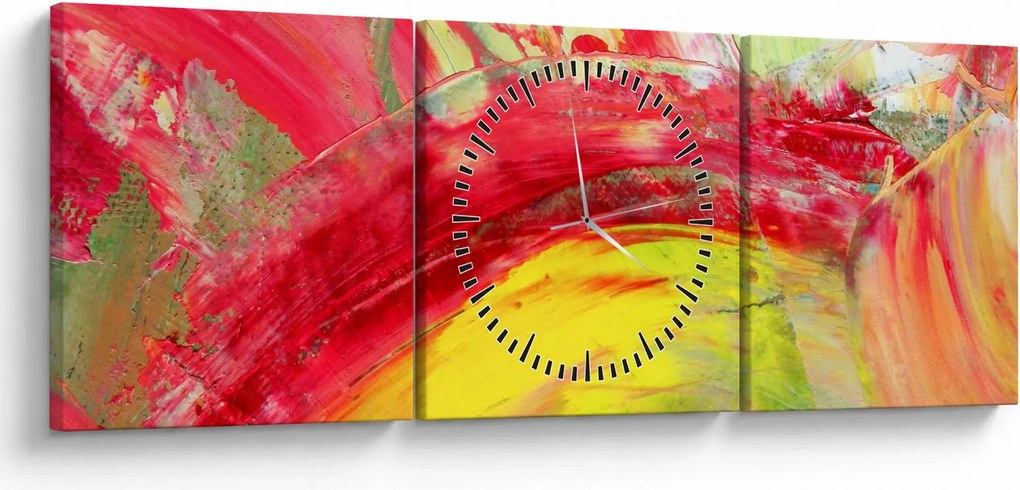 Tablou cu abstracție - pictura (cu ceas) (90x30 cm)