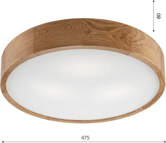 Brilagi - Plafonieră LED RGBW dimabilă CARVALHO, 3xE27/9W/230V, Wi-Fi, stejar, Ø 47,5 cm