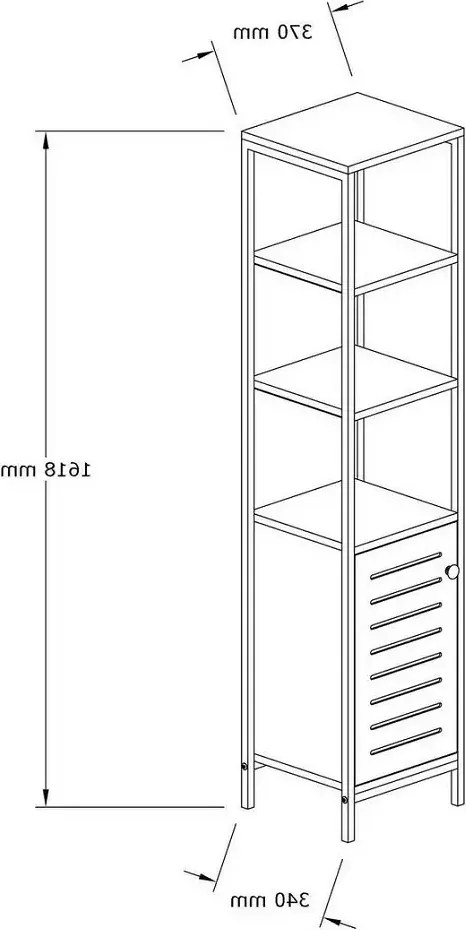 Dulap baie Gala,culoare nuc si negru,162 cm
