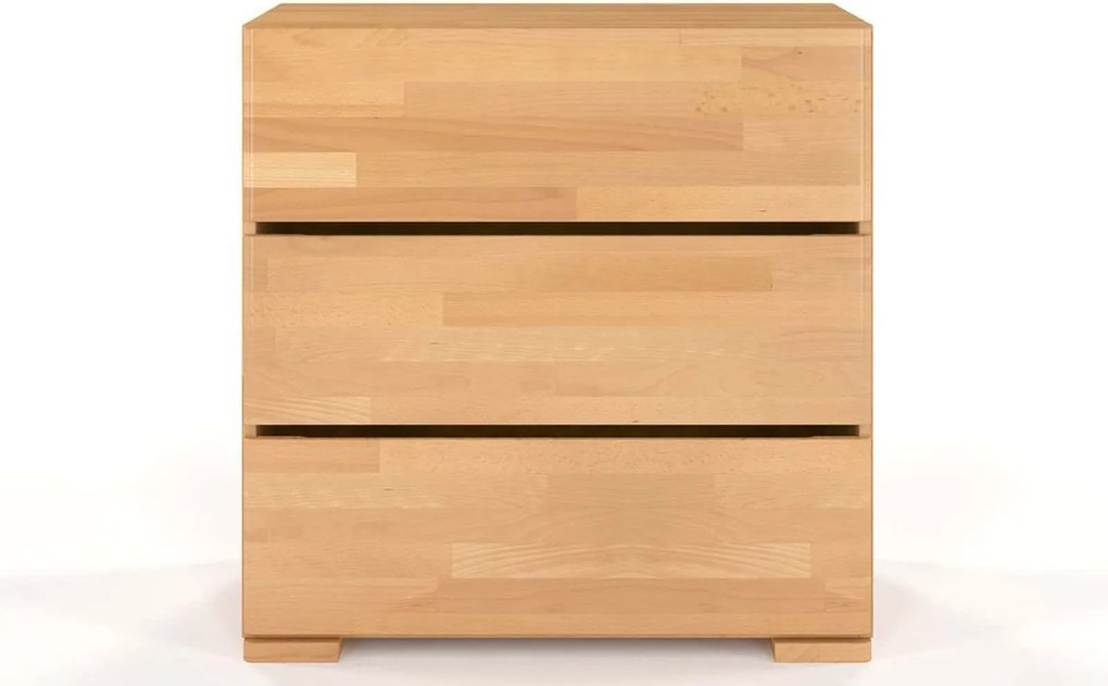 Comodă lemn masiv TerraCraft Fag 3 Sertare, 80 × 45 × 81 cm - Natural