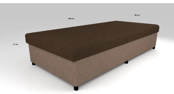 Pat tapițat cu spațiu de depozitare CORY 80x200 maro