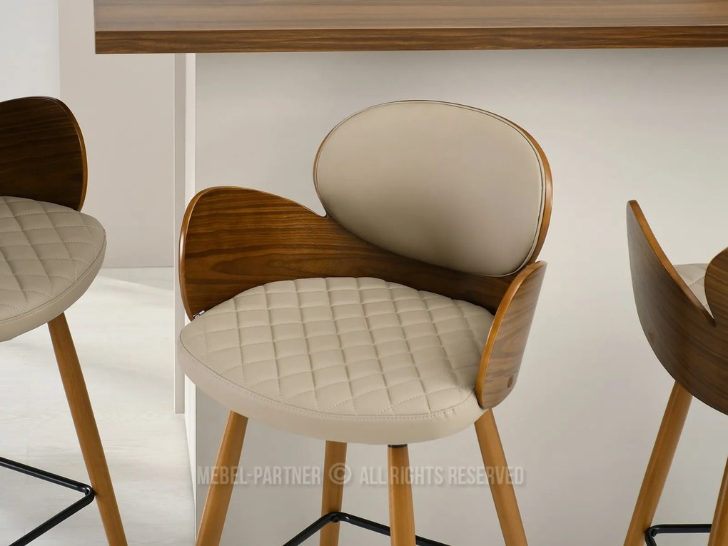 Scaun Aimee H (bej închis + nuc). Promo -16%. 1110637
