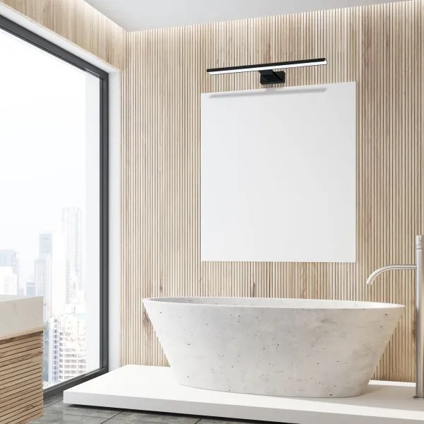 Aplică LED de perete pentru baie SHINE, 13,8 W, 230 V, 60 cm, IP44, neagră