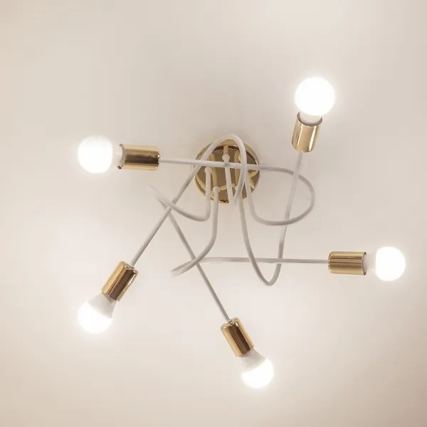 Lustră aplicată OXFORD 5xE27/15W/230V aurie/albă