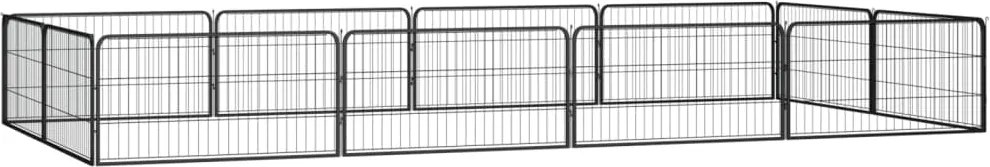 vidaXL Țarc câini 12 panouri negru 100x50 cm oțel vopsit electrostatic