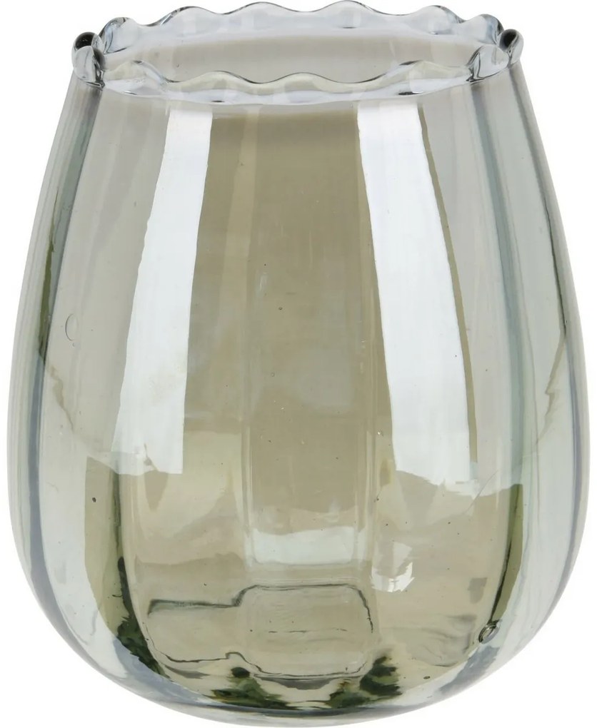 Suport pentru lumânări tip pastilă, 10 x 9 cm, verde