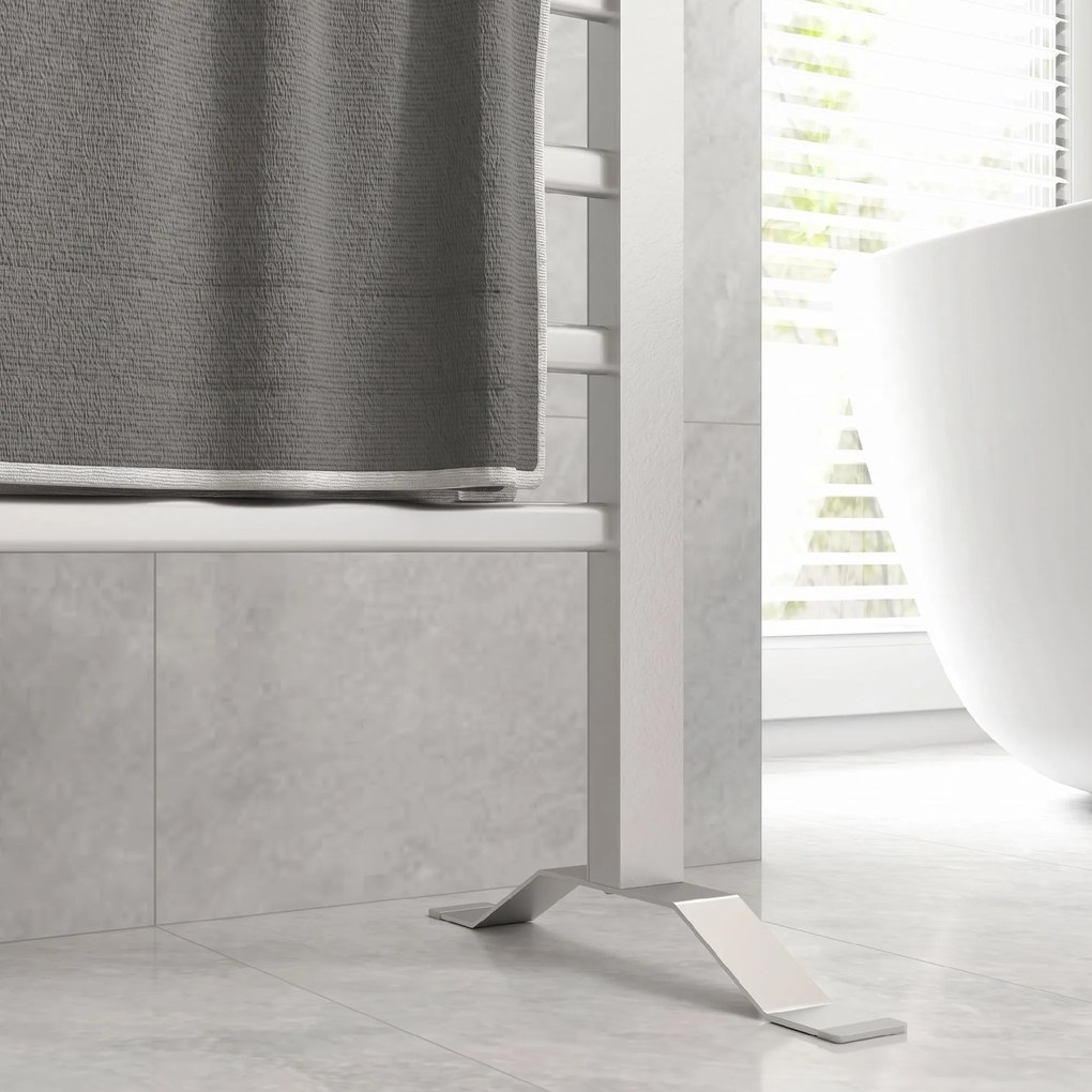HOMCOM Uscător Electric de Prosoape pentru Perete sau Podea cu Timer și 8 Bare 53x35x90 cm Negru | Aosom Romania