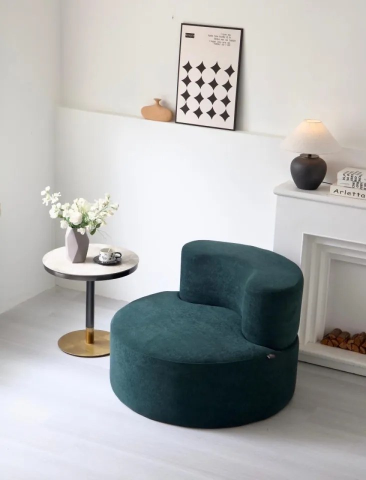 Fotoliu rotund din spumă cu memorie HD – design premium și confort absolut (Culoare: Crem)