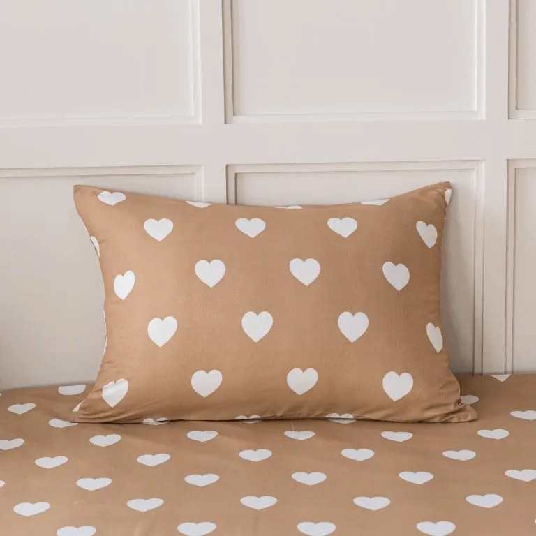 Lenjerie de pat din microfibra CARAMHEART maro Dimensiune lenjerie de pat: 2 buc 70 x 90 cm | 200 x 220 cm