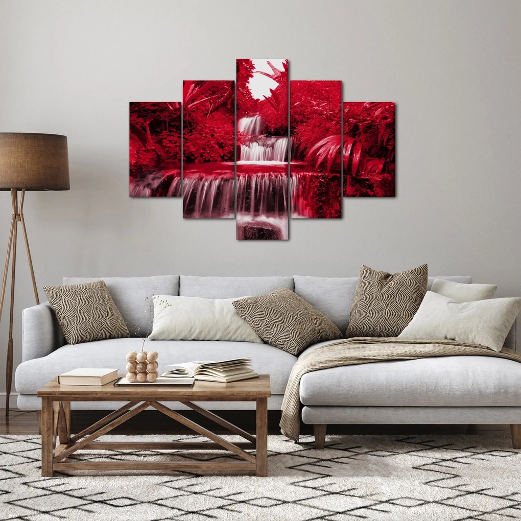 Tablou - Cascade indoneziene în roșu (150x105 cm)