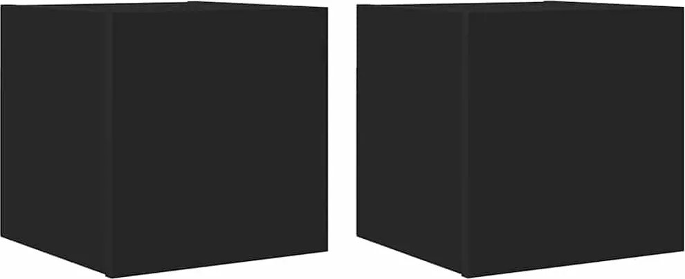 vidaXL Dulapuri TV montaj pe perete, 2 buc., negru, 30,5x30x30 cm
