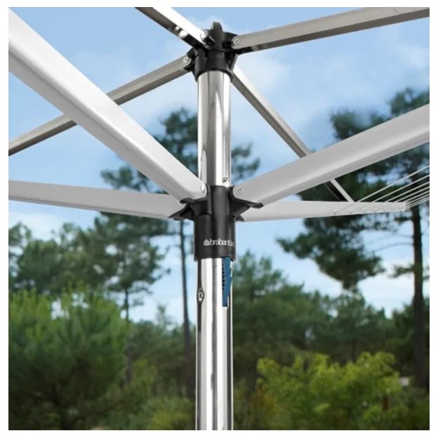 Uscator de rufe pentru exterior Brabantia TopSpinner 90300261, 40 m, Ancorare beton, Rezistent la coroziune, Inox