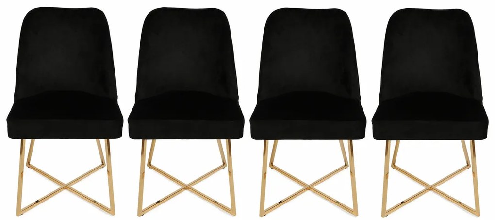 Set de scaune de sufragerie Madrid Black, 4 buc., 4 buc