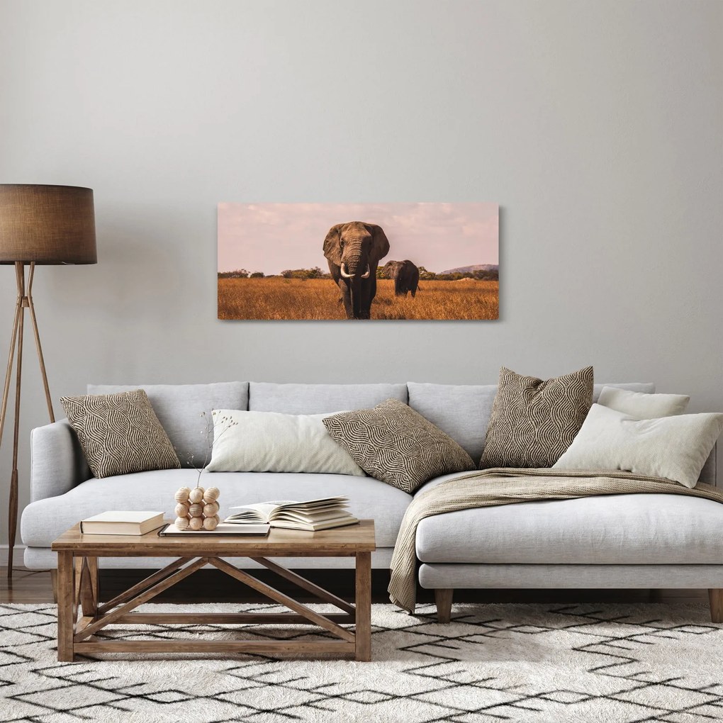 Tablou - Venirea elefantului (120x50 cm)
