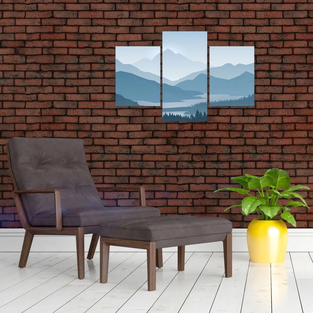 Tablou - Munții cu privirea graficeanului (90x60 cm)