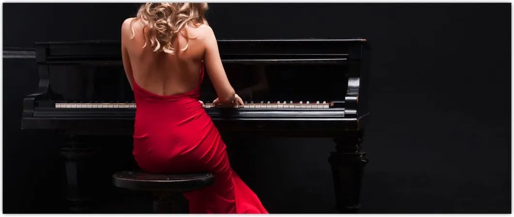 Tablou - Femeia cântând la pian (120x50 cm)