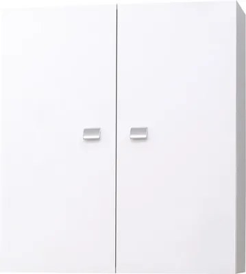 Dulapior suspendat Moon, 2 usi, 2 polite 63 cm alb lucios
