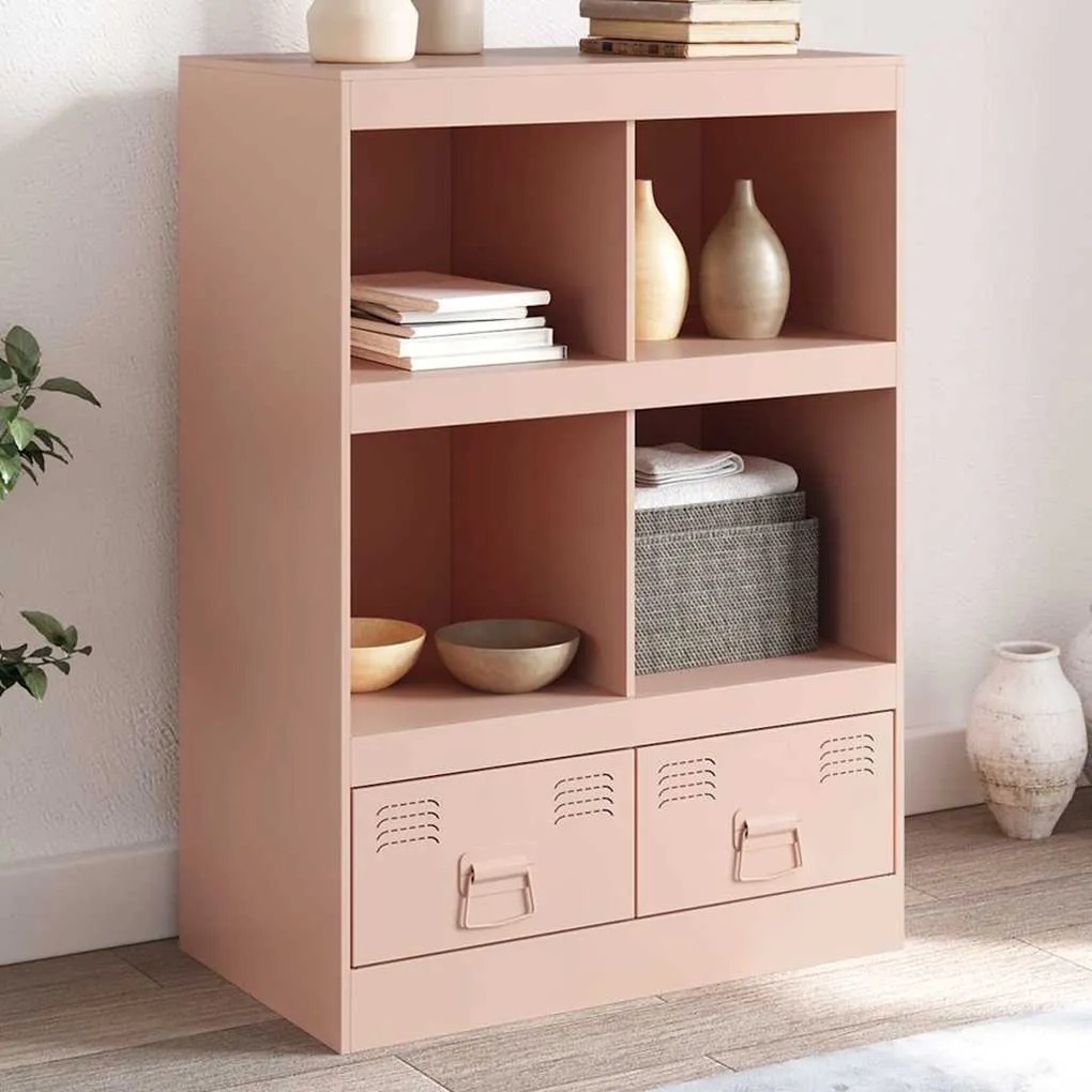 vidaXL Comodă Roz 67x39x95 cm oțel