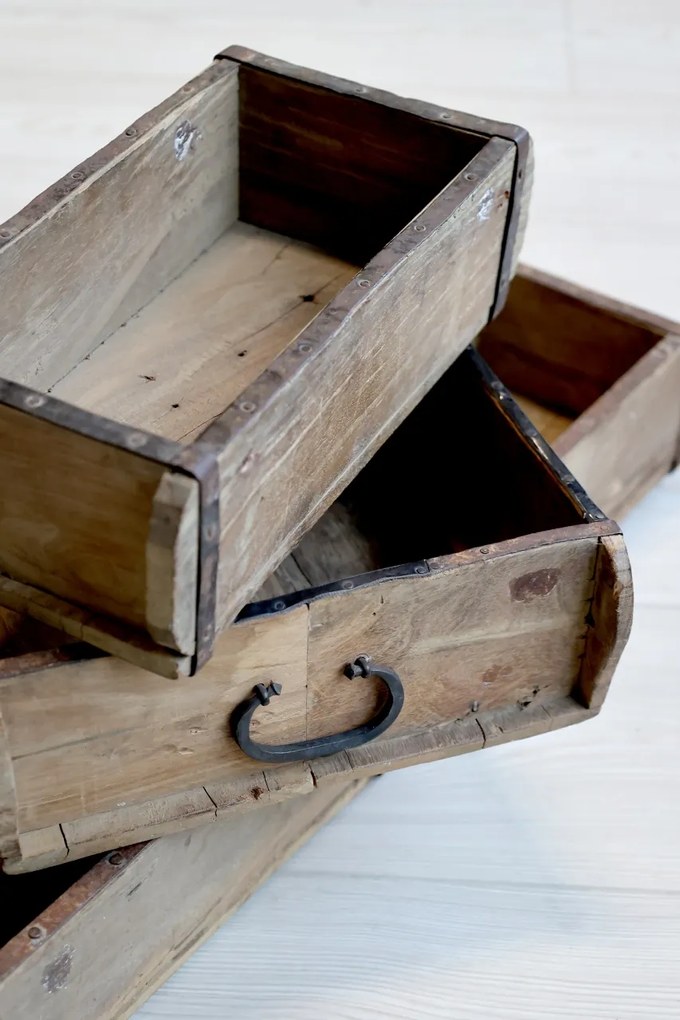 Cutie decorativă din lemn reciclat, Grimaud – piesă unicat