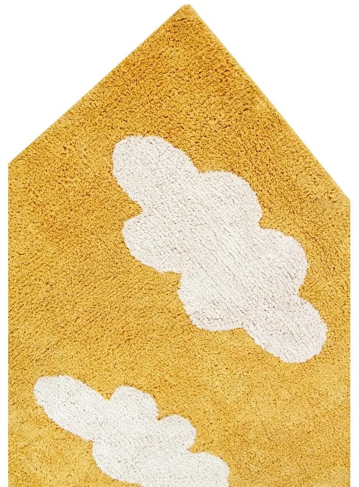 Covor pentru copii galben muștar lavabil/țesut manual din bumbac 120x160 cm Clouds Mustard – Lorena Canals